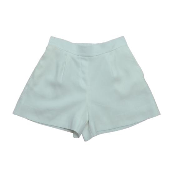 Aritzia Babaton Cohen Cream Pleated High Waisted Shorts Women's Size 0 - Picture 4 of 16